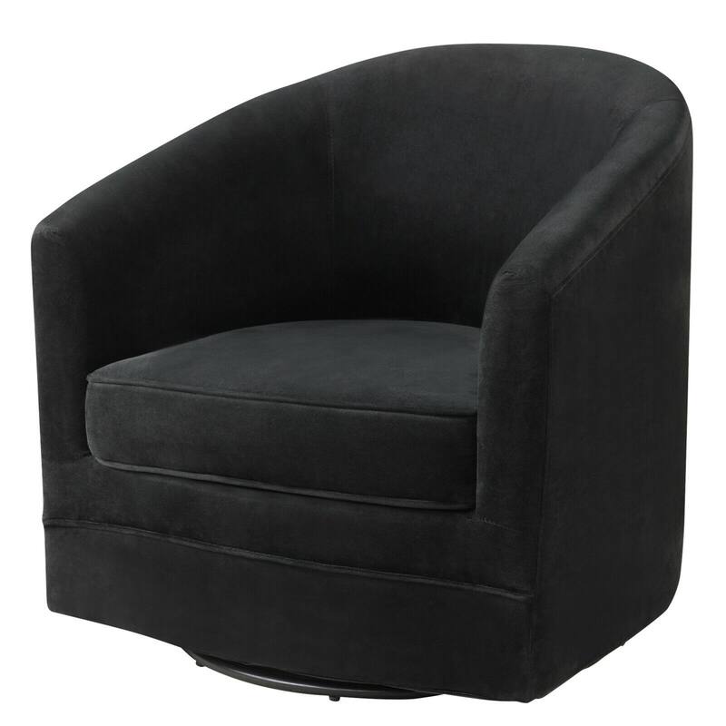 Gymax Set of 2 Modern Swivel Barrel Chair Velvet Accent Chair with - See details