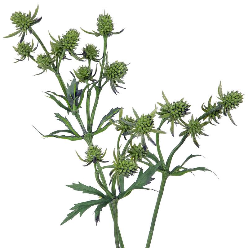 Thistle Artificial Floral Spray - 25" - Green