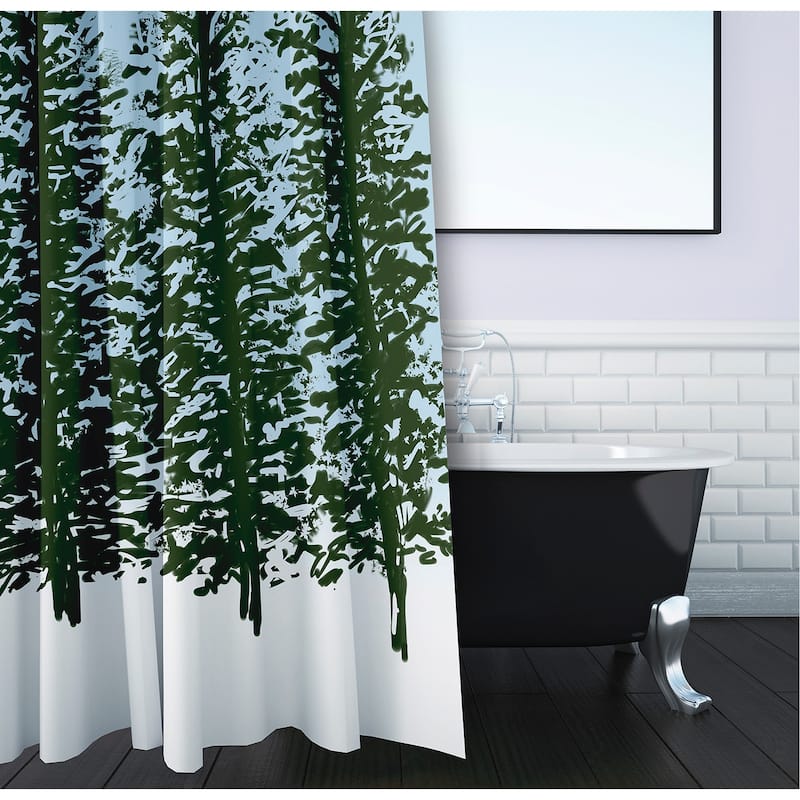 Hidden Forrest Holiday Print Shower Curtain
