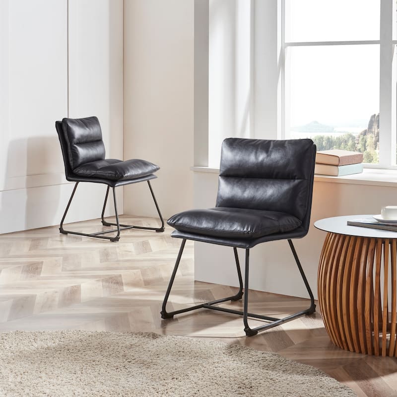Corvus Carson Contemporary Dining Side Chairs (Set of 2) - Black