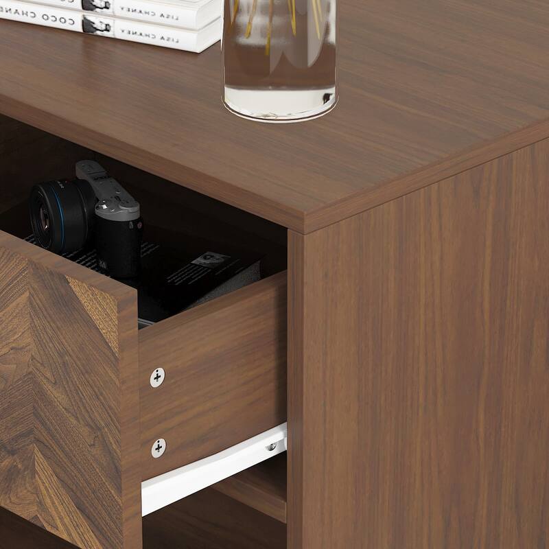Nightstand, End Table, Side Table with 2 Drawers,Wood Accent Table