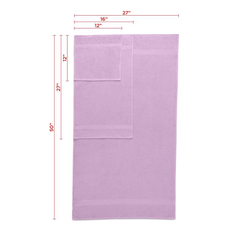 Superior Miami 100% Cotton 6-Piece Towel Set - Lightweight & Quick Drying