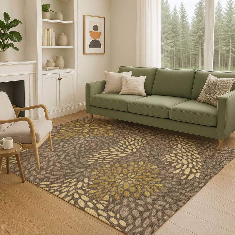 Machine Washable Indoor/ Outdoor Modern Genoa Chantille Rug