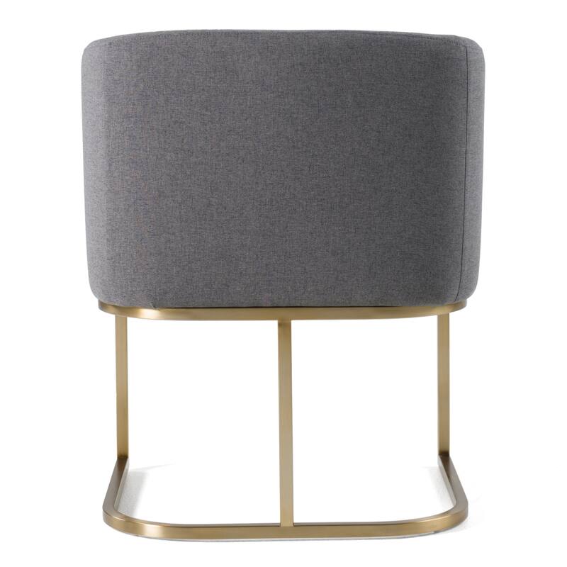 Modrest Yukon Modern Grey Fabric & Antique Brass Dining Chair