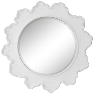 Uttermost Sea Coral White Round Mirror - 33.625"W x 33.625"H x 2.5"D