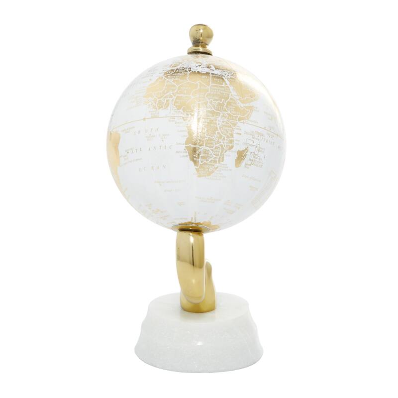 Gold Aluminum Globe with Marble Base