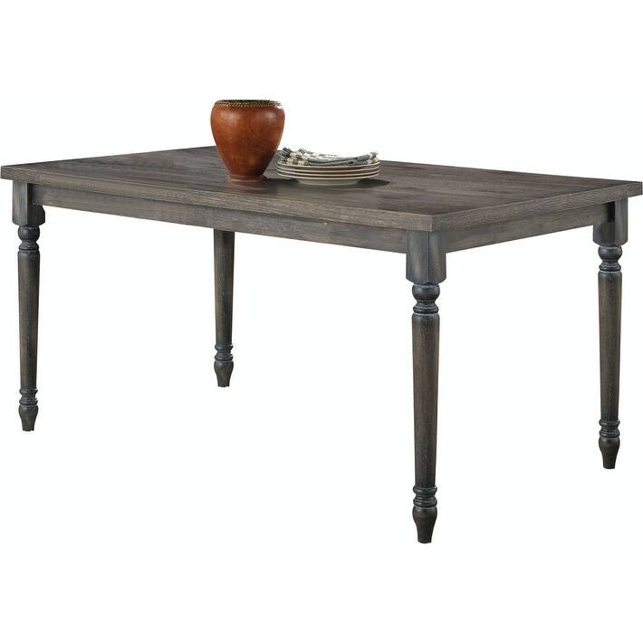 Wooden Dining Table with Turned Legs - Gray