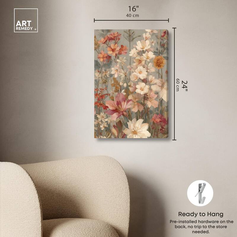 Soft Cream Wilds Canvas by Art Remedy, Gallery Wrapped