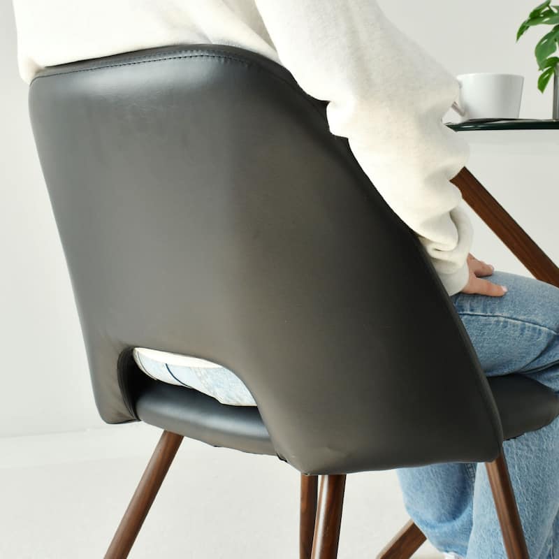 Modern Cutout Back Dining Chair with gFaux Leather (Set of 4)