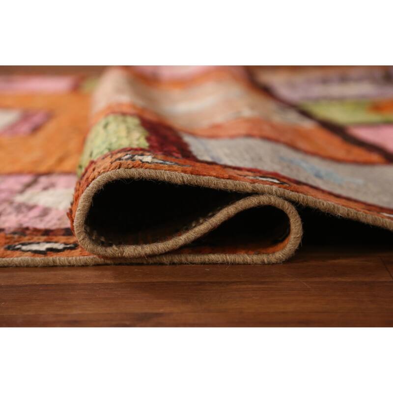 Tribal Geometric Moroccan Area Rug Handmade Oriental Wool Carpet - 6'8" x 9'7"