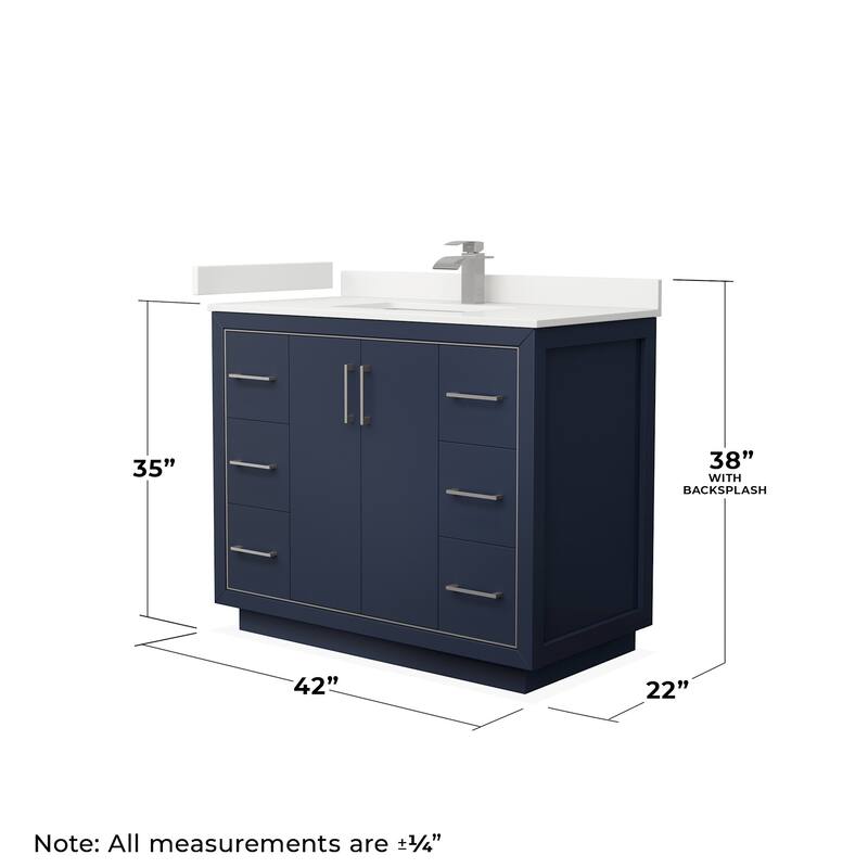 Wyndham Collection WCF111142S-QTZ-UNSMXX Icon 42" Free Standing Single