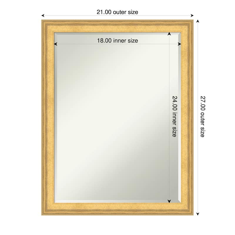 Owen Half-Inch-Bevel Framed Wall Mirror - Owen Gold - 21 x 27 in