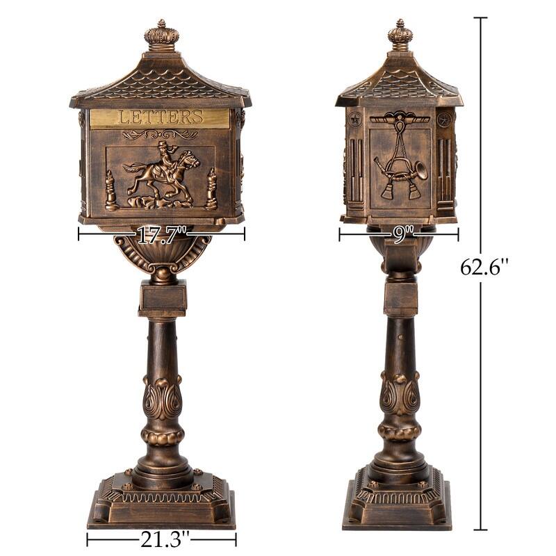 Bronze Post Mounted Mailbox