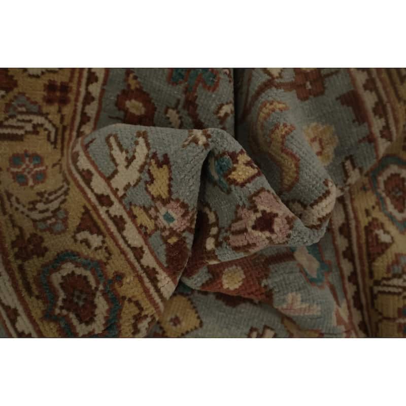 Hand Knotted Oriental 100% Wool Carpet Traditional Floral Navy Blue & Blues Ziegler Area Rug - 3' 11'' X 2' 0''