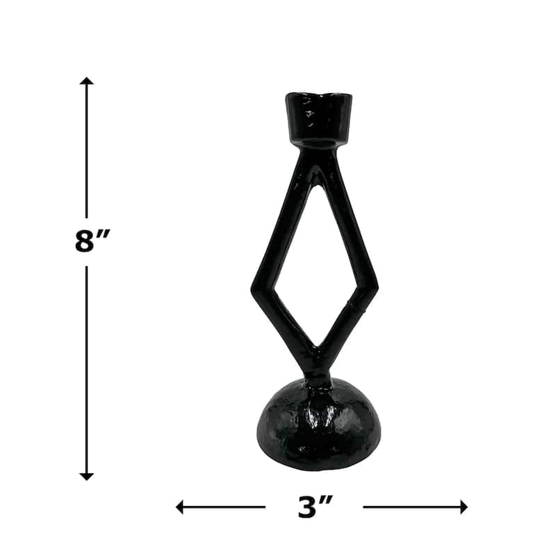 8 Inch High Decorative Handmade Aluminum Modern Candle holder in Grey - 3 x 3 x 8 in
