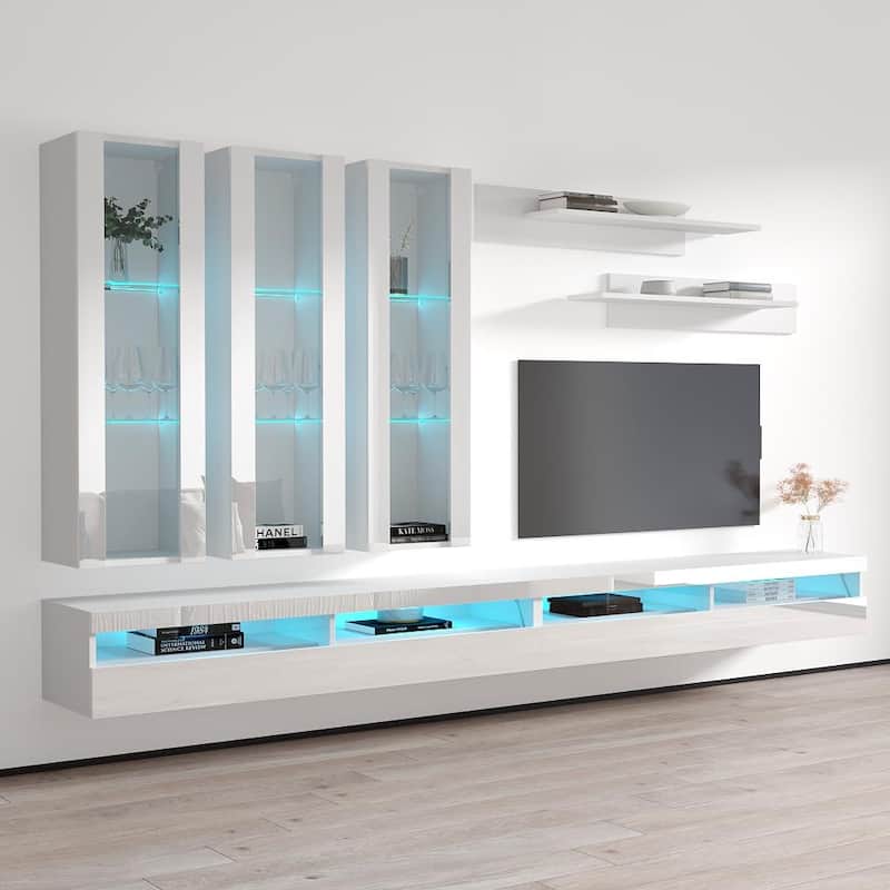 Fly E3 35TV Wall Mounted Floating Modern Entertainment Center