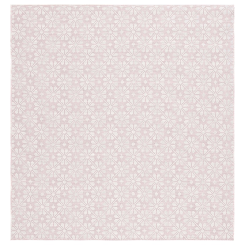 Martha Stewart by SAFAVIEH Matty Indoor/ Outdoor Rug - 6'5" Square - Pink/Ivory
