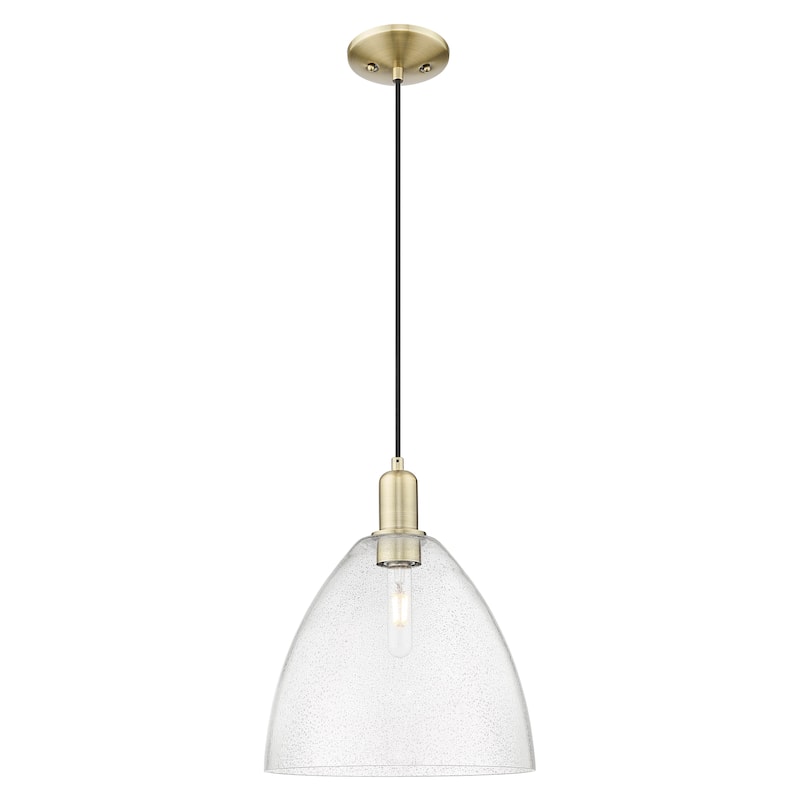 Innovations Lighting Endless Possibilities Arcadia - Bristol - 1 Light 12" Cord Hung Mini Pendant - Antique Brass/Seedy