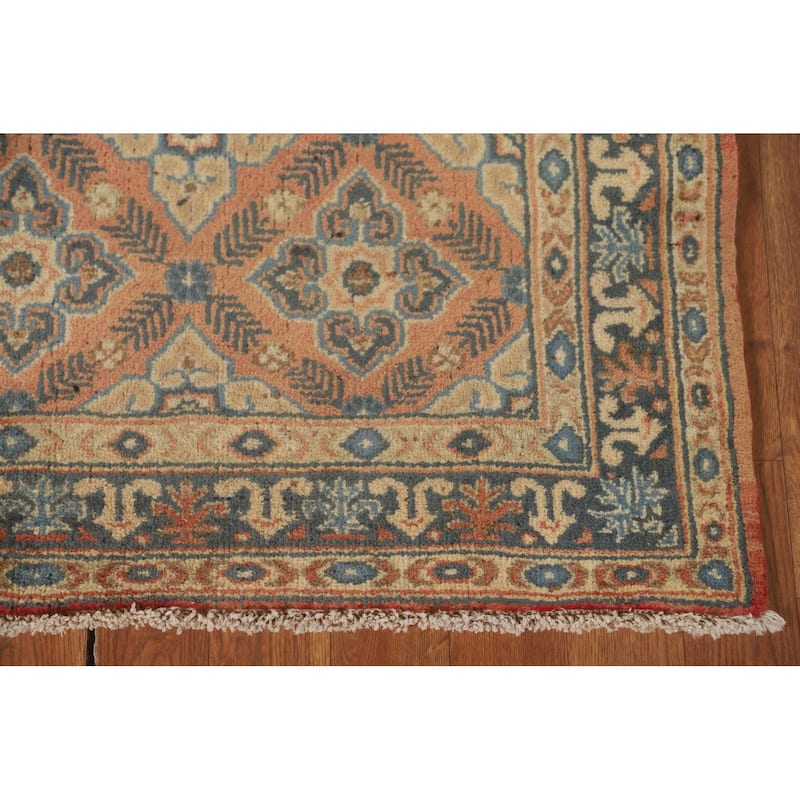 Traditional Hamedan Persian Vintage Runner Rug Handmade Wool Carpet - 2'10" x 12'2"
