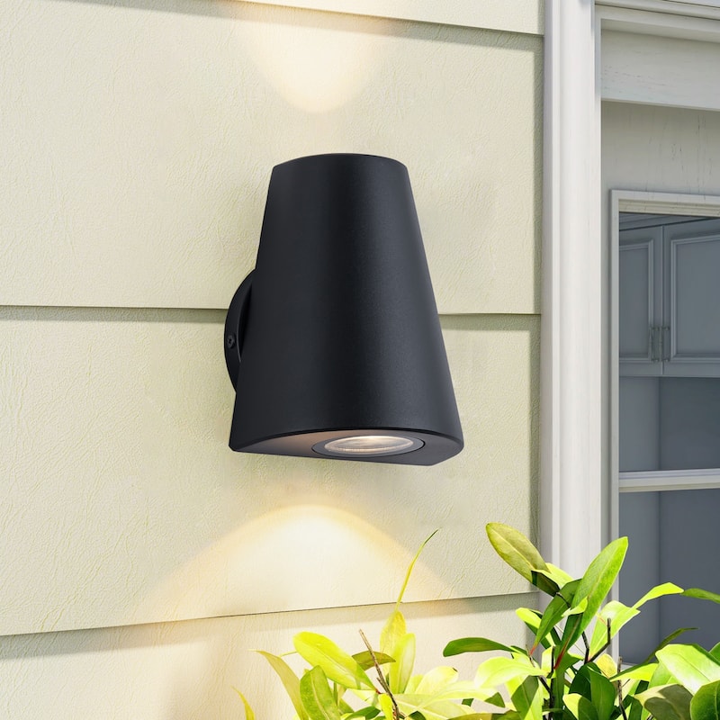 2-Light Outdoor Integrated LED Wall Sconce - H4.92" x W6.3"