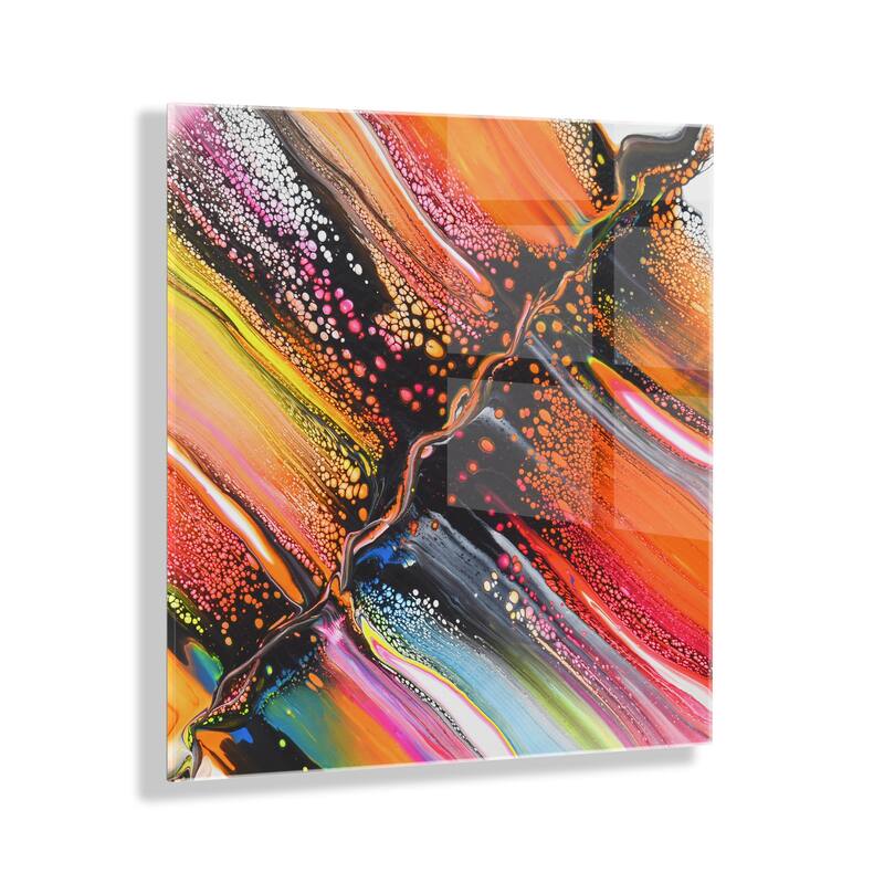 Kate and Laurel Aloha Floating Acrylic Art by Xizhou Xie - 23x23 - Multi