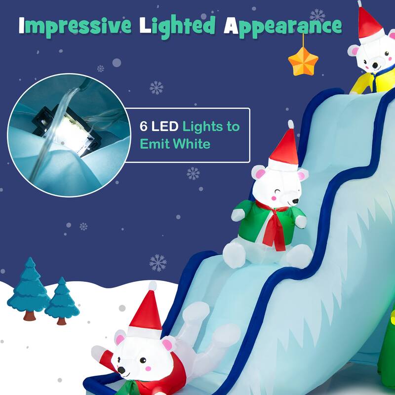 Costway 7.5FTInflatable Polar Bear Slide Scene Decoration, Blowup - See Details