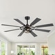 preview thumbnail 8 of 38, 52/65 Inch Ceiling Fan with Light, Modern Matte Black 8-Blade Fan, Reversible Wood Grain Blades, DC Motor, Remote Control
