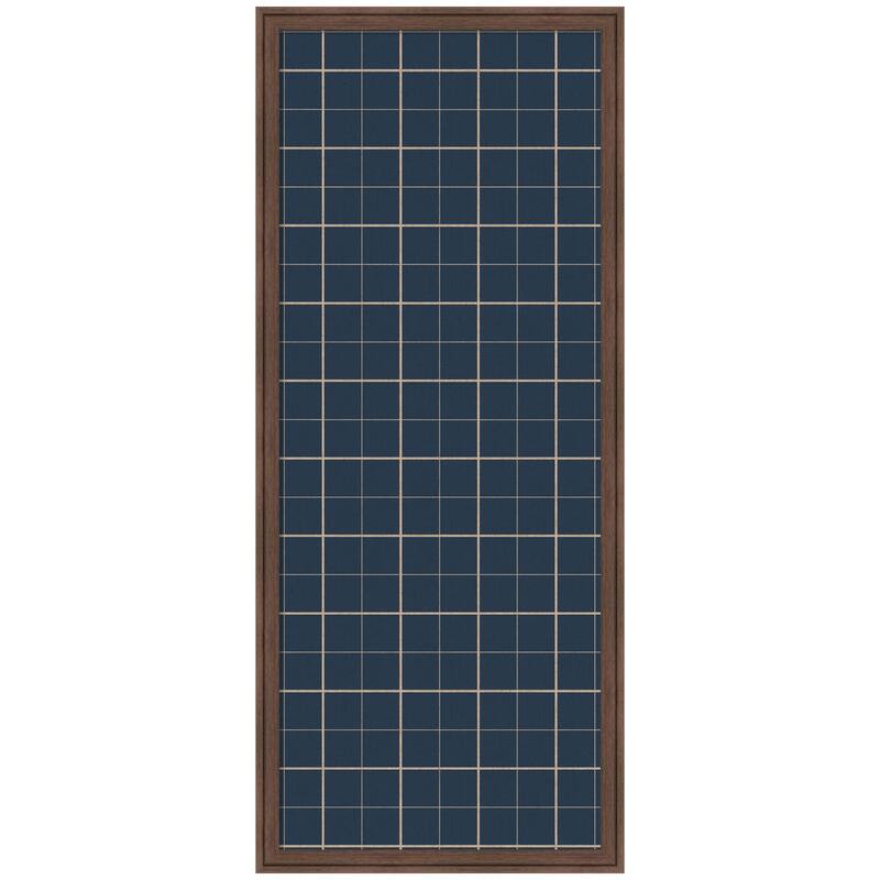 Kate and Laurel Framed Fabric Pinboard Navy Blue Plaid Wall Organization - 18 x 42 - Brown