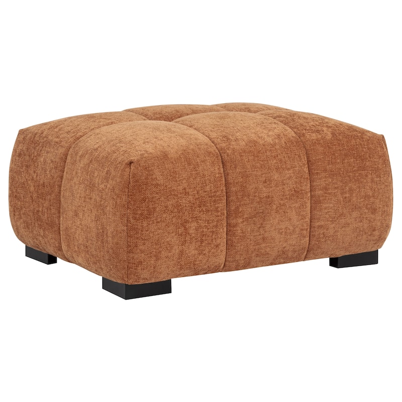 Octavia Fabric Upholstered Rectangular Ottoman - Orange