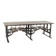 preview thumbnail 33 of 37, Brown Teak Wood Dining Table with Two, Four or Eight Attached Seats