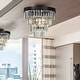 preview thumbnail 12 of 12, 3-Light 13" Cone Shape 3-Tier Crystal Flush Mount