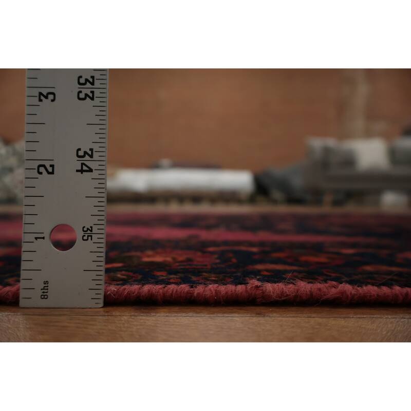 Hand Knotted Oriental 100% Wool Carpet Traditional Floral Navy Blue & Blues Zanjan Area Rug - 6' 6'' X 3' 11''