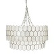 preview thumbnail 10 of 18, Two-Tier Capiz Honeycomb Chandelier - 20.0"L x 20.0"W x 12.0"H