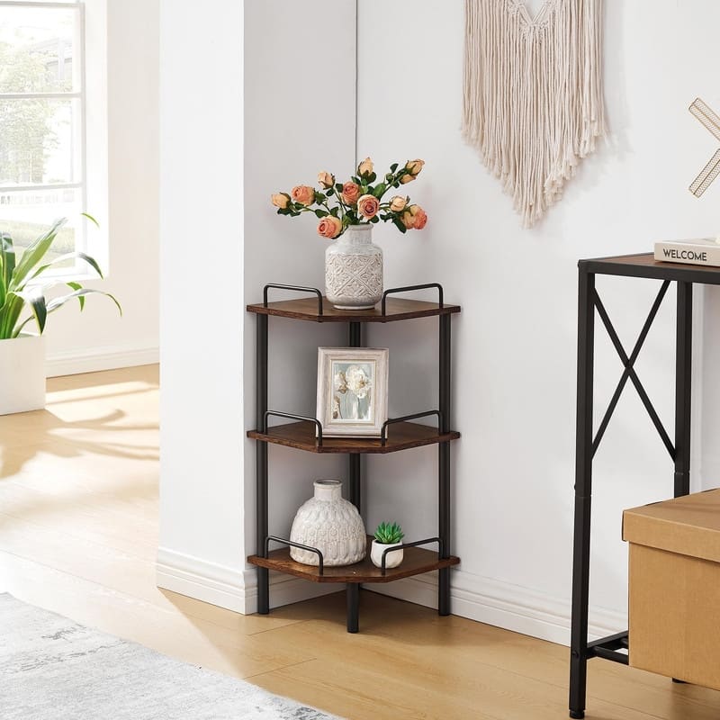 Corner Shelf Stand - 11.81"D x 11.81"W x 26.29"H