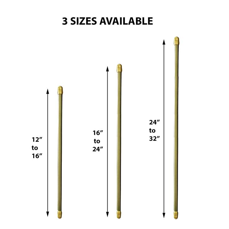 Bundle 2 Cafe Curtain Rods with 4 Self Adhesive Matching Hooks