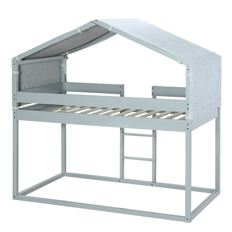 Bunk Bed Wood Bed with Tent