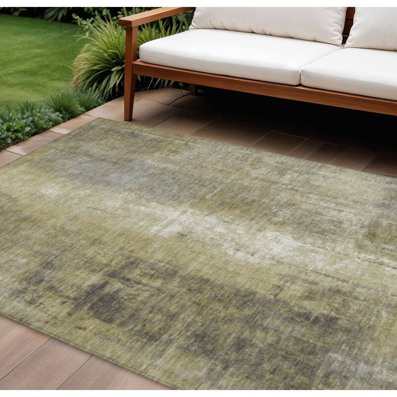 HomeRoots Abstract Transitional Rectangle Outdoor Rug - 9' X 12'