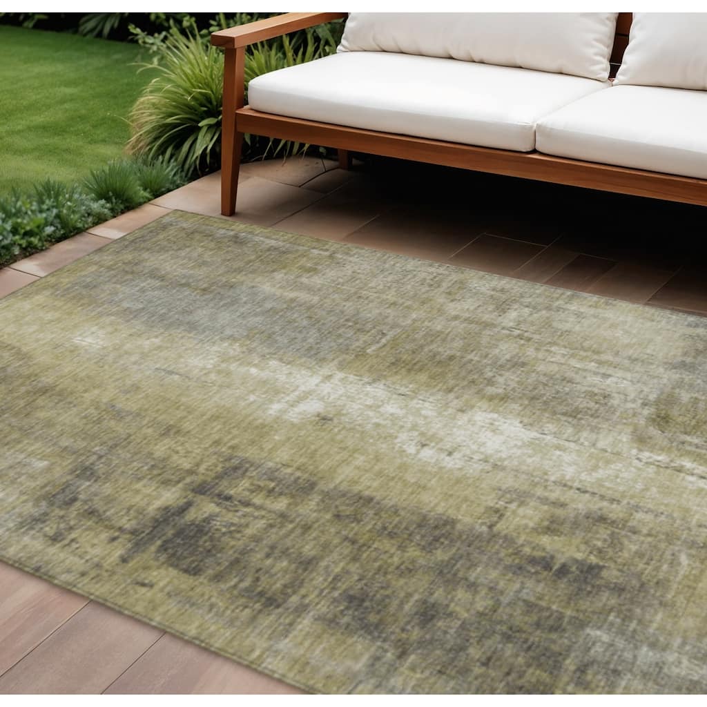 HomeRoots Abstract Transitional Rectangle Outdoor Rug