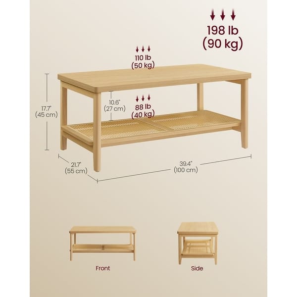2-Tier Coffee Table with PVC Rattan Storage Shelf - Bed Bath & Beyond ...