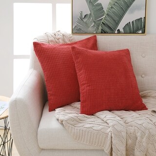 Deconovo Corduroy Throw Pillow Covers 2 PCS(Cover Only)