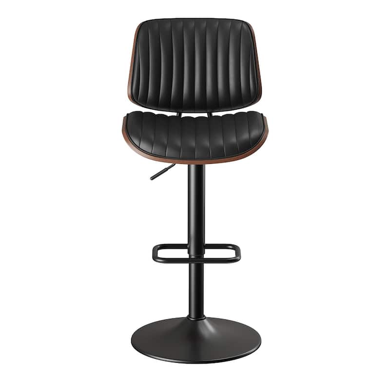 Adjustable Swivel Bar Stools with Footrest, Faux Leather Counter Stools for Kitchen Island
