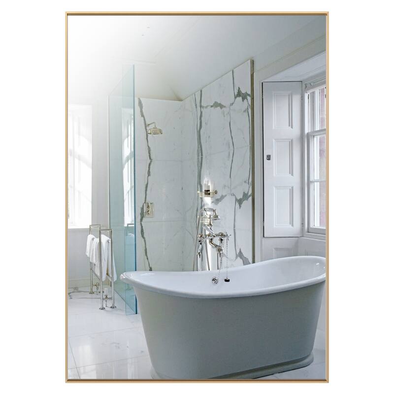 Metal Framed Rectangle Bathroom Vanity Mirror Wall Mirror