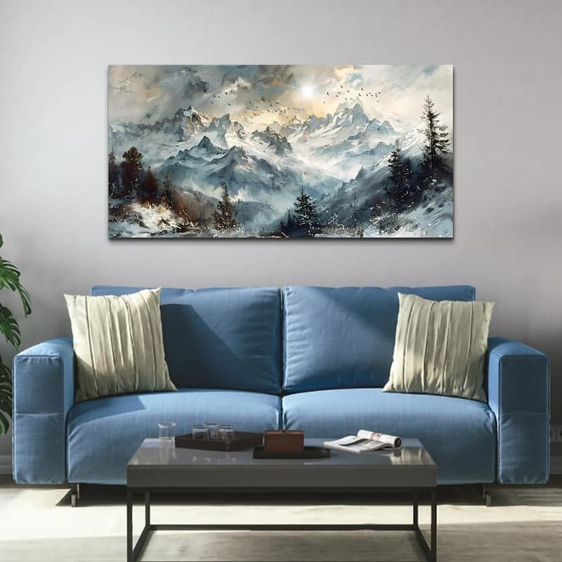 Abstract Mountain Landscape Wall Painting Framed Pictures Artwork