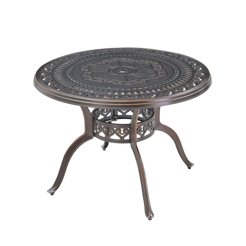 Patio Table Round Outdoor Coffee Table with Umbrella Hole
