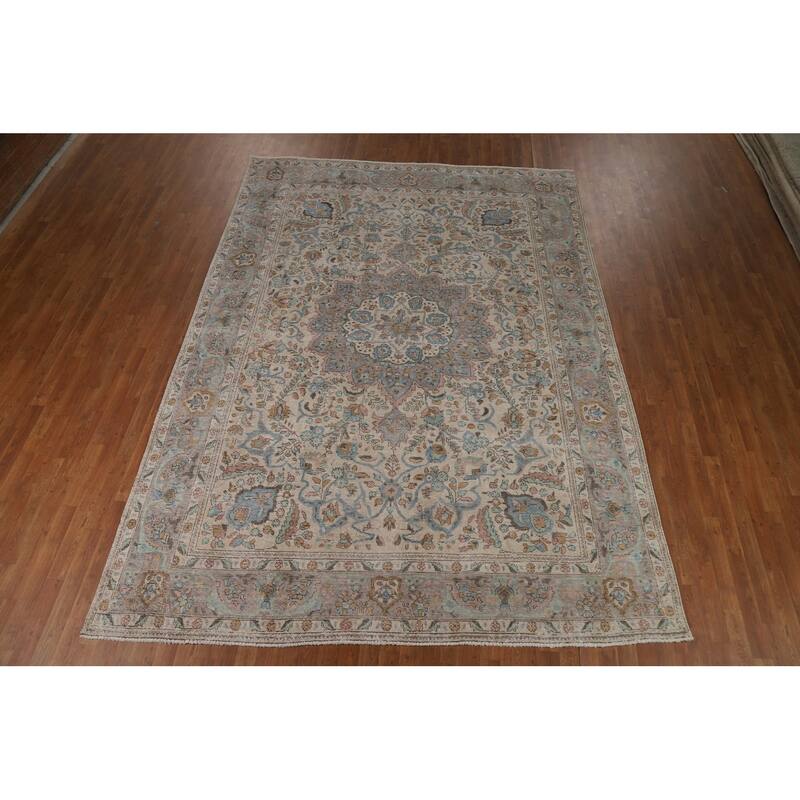 Medallion Tabriz Persian Area Rug Handmade Living Room Wool Carpet - 8'4"x 11'7"