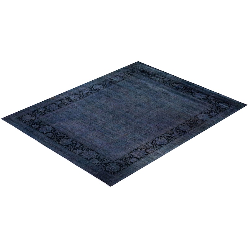 Overton Handknotted Wool Vintage Inspired Contemporary Overdyed Purple Area Rug - 14' 9" x 12' 0"