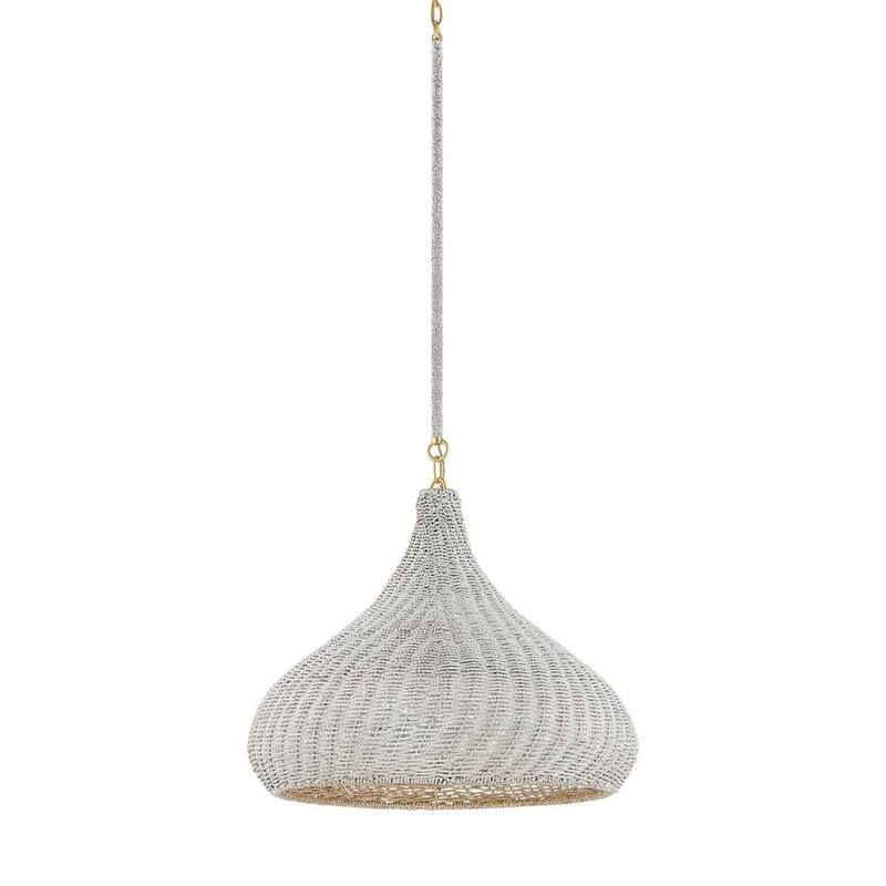 Hudson Valley Lighting 4820 Hampstead 20" Wide Pendant with Seagrass - Aged Brass