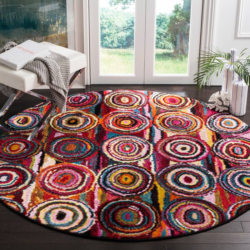 SAFAVIEH Aruba Byeong Boho Abstract Rug - 6'7" Round - Multi