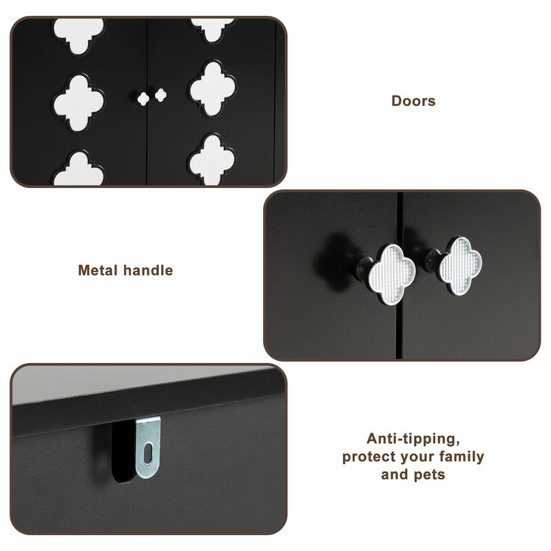 61" Sideboard Buffet Cabinet with Storage Adjustable Shelves