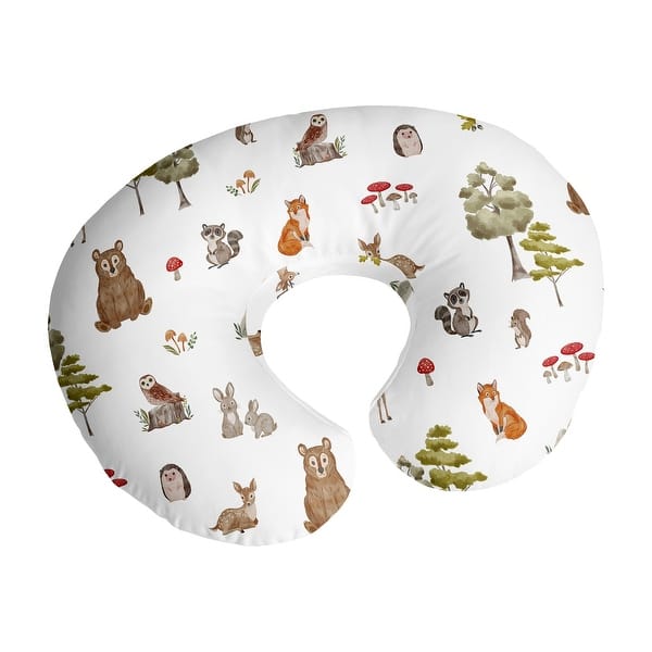 slide 2 of 6, Sweet Jojo Designs Woodland Forest Animals Boy Girl Unisex Nursing Breastfeeding Pillow Cover Case Pillow Not Included Bear Fox